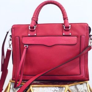 Rebecca Minkoff “Bree” Zip Satchel in Scarlet